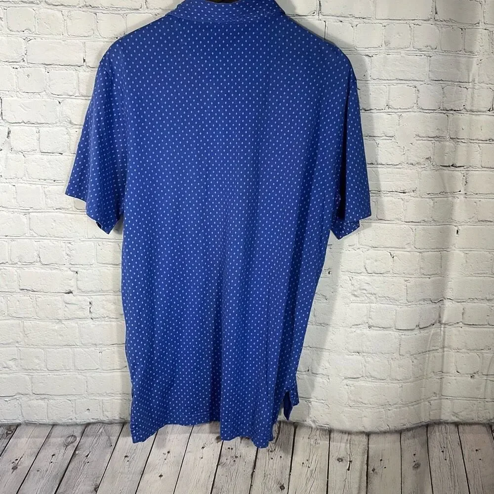 Polo Golf Ralph Lauren Blue Geometric Print Golf Shirt Men's Size M Medium  Blue